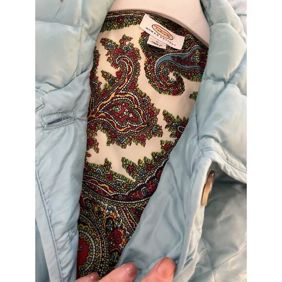 Talbot's Woman Petites xp Blue Quilted Puffer Vest Button Athleisure Preppy - Picture 4 of 5